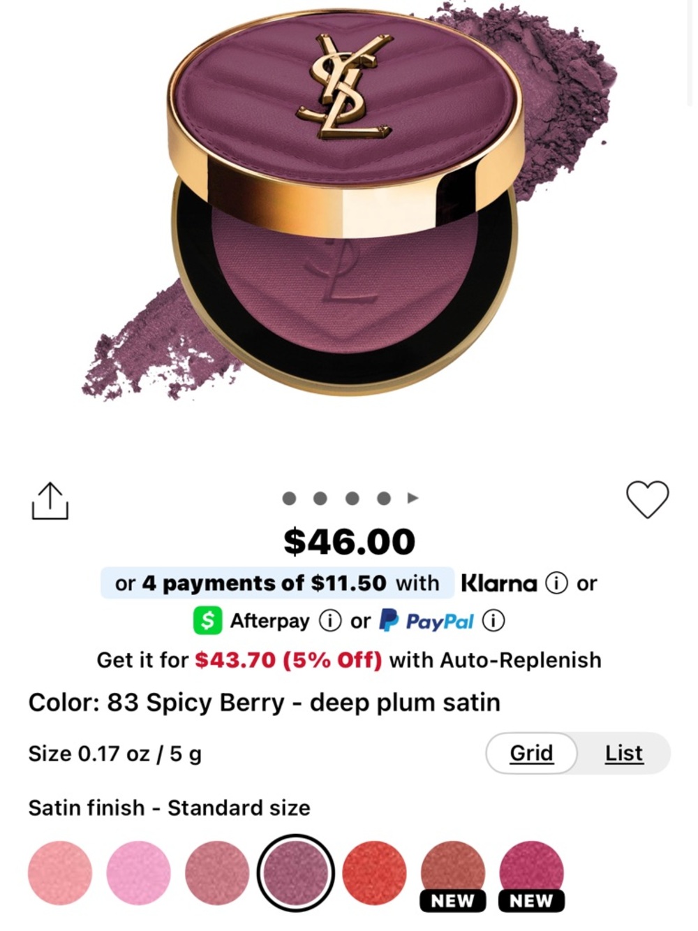 Yves Saint Laurent Eyeshadow Cushion - Spicy Berry Plum